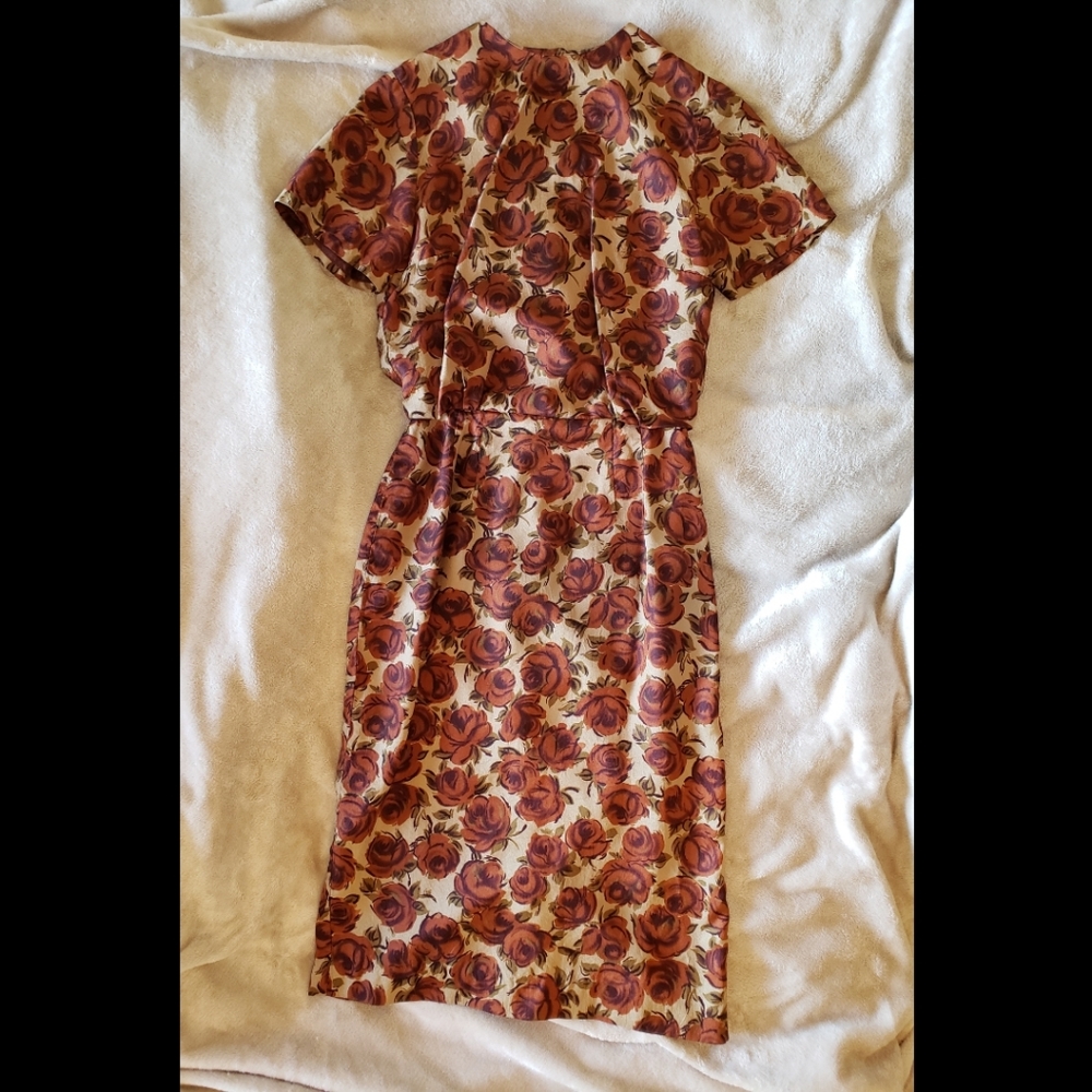 1950s Brown Wiggle Sheath Dress Town Original